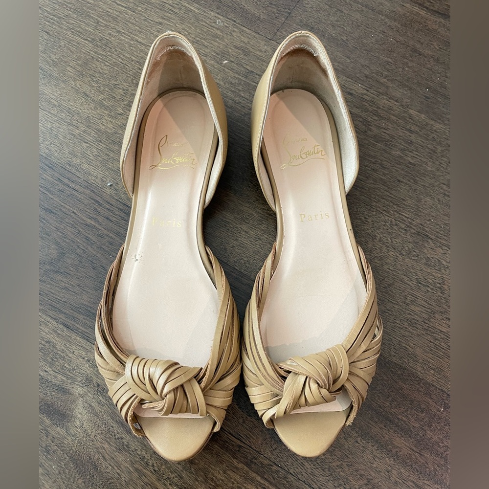 Christian Louboutin Peep Toe Flats EU38